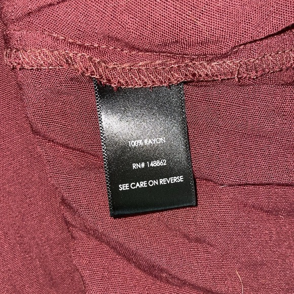 NWT Torrid Midi Swiss Dot Linen Surplice Dress Hi-Lo Maroon Pockets Sz: 1X 14-16 - Picture 7 of 9